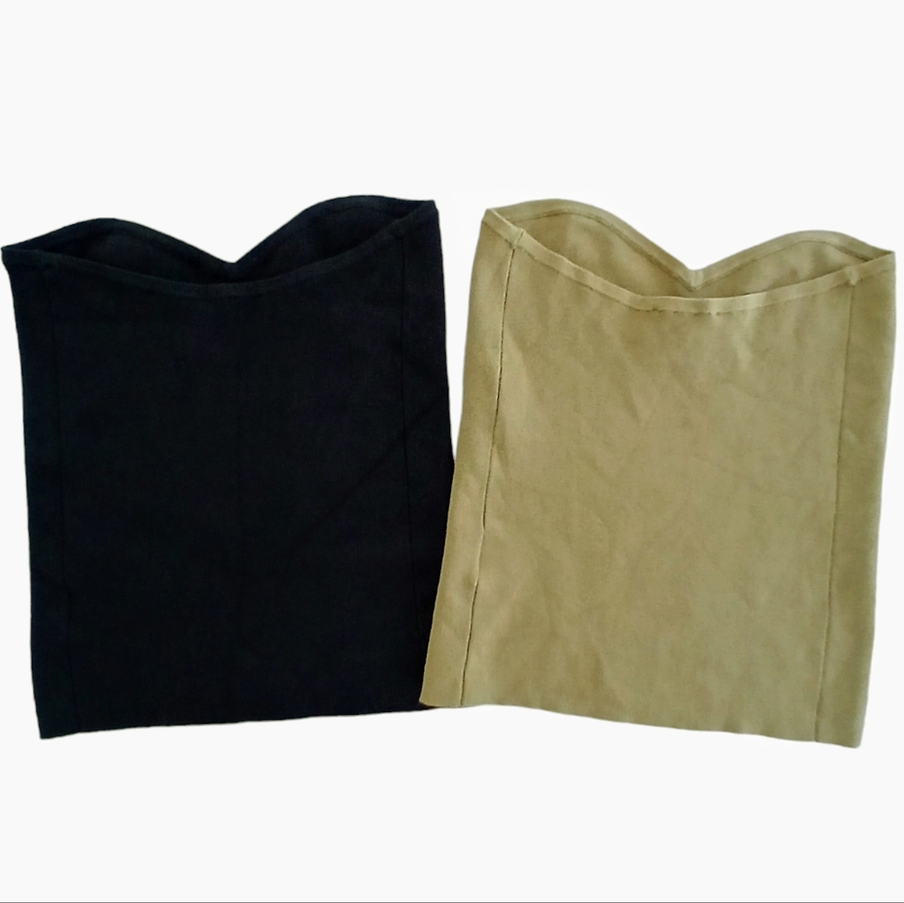 Sweater Knit Tube Top w/ Sweetheart Neckline Olive Khaki Size Small Express - Picture 3 of 8